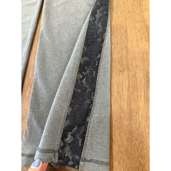 Bebe Sport Y2K Wide Leg Gray Lounge Pants Lace Trim Drawstring Small USA Made - Picture 5 of 11